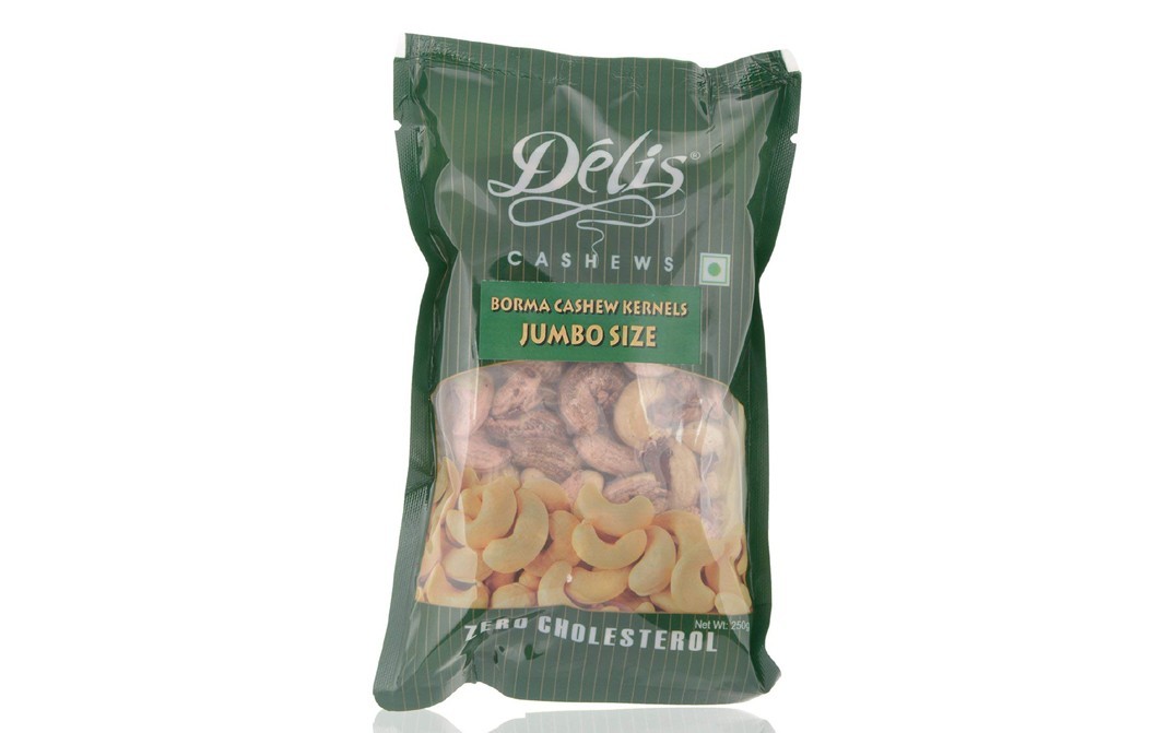 Delis Borma Cashew Kernels Jumbo Size   Pack  250 grams